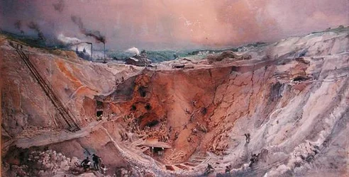 Opencast Mining at Vieille Montagne, Saone et Loire, c.1854