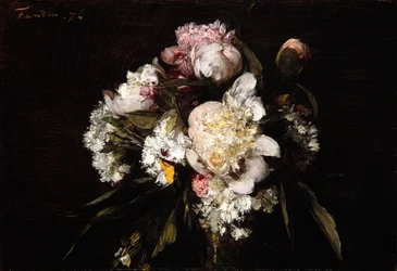 Peonies, White Carnations and Roses