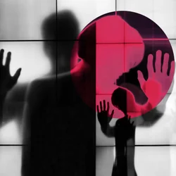 Isolated Red Silhouettes