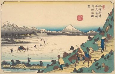 Lake Suwa from Shiojiri Pass, ca. 1835