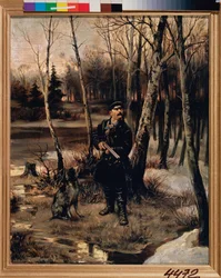 The Woodcock Shooting - Painting by Illarion Mikhailovich Pryanishnikov (1840-1894)