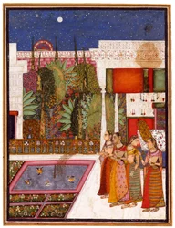 Four Women in a Palace Garden, Mid-18th Century