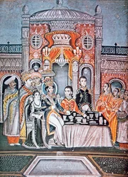 An Indian Prince Entertains British Officials, c.1810