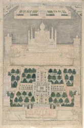 Bird’s Eye View of the Taj Mahal at Agra, 1790-1810