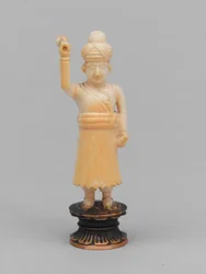 Black pawn, chess piece, India, circa 1820
