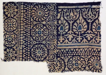 Block-printed textile fragment, Indian