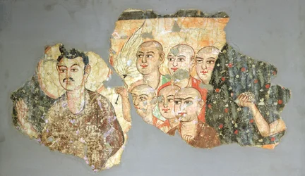 Buddha with His Six Disciples, from Miran
