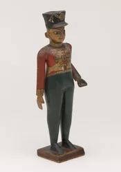 Carved wooden figure of a British officer of the 3rd Madras