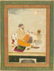 Dara Shikoh offering a wine cup to Shah Jahan
