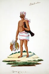 Farmer with Chickens