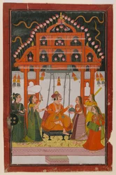 Hindola Raga, page from a dispersed Ragamala series, c.1830