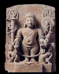 Representation of Vishnu - Sculpture of sandstone, Mathura School, Kouchan Empire
