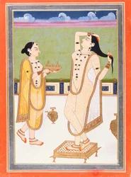 Indian lady at her toilet