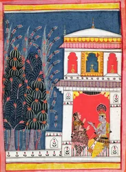 Krishna and a Lady in a Pavilion, c.1660