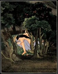 Krishna Embraced by Radha