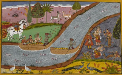 Lakshmana begs Sita