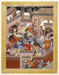 Led by Songhur Balkhi and Lulu the Spy, the Ayyars Slit the Throats of Prison Guards and Free Said Farrukh-Nizhad, 1557 - 1572