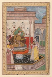 Miniature Painting, Court Scene, Late 16th Century