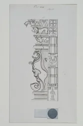 Sculpted Column of a Lion and Other Figures