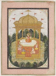 Shakti with Shiva and Other Gods in a Temple