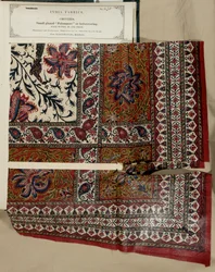 Small glazed palampore or bed-covering sample from Masulipatam in Madras, from The Collection of the Textile Manufacturers of India, by John Forbes Watson, published in 1866