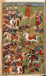 The Army of Aicha at the Battle of Djamal in 656, illustration from 