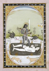 The Goddess Kali Represented in a Kangra Painting