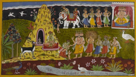 The Creatures Plead with Brahma, Who Revives Hanuman, and the Gods Grant Him Great Strength