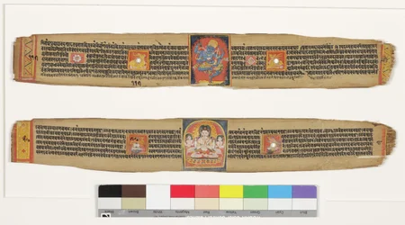 Top: Dancing Heruka; Bottom: Bodhisattva Sadaksari Avalokitesvara and Attendants