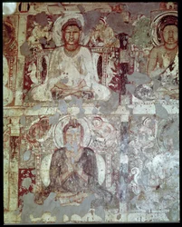 Two Seated Buddhas, from the interior of Cave 6