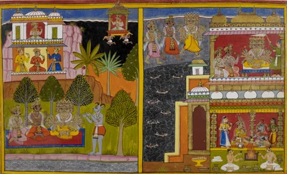 Vaisravana Departs for Mount Kailasa as Ravana Seizes Lanka