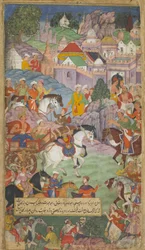 Dasaratha sets out toward Angada to invite Rsyasrnga to his abode (Vol.1 fol.20)