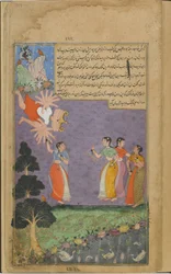 The women of Svetadvipa toss Ravana about