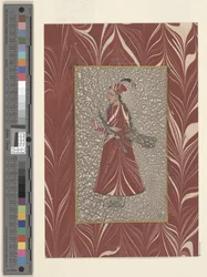 Woman Holding a Peacock, Bijapur, c.1660
