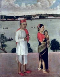 Young Man of Angraca with a Young Woman and Baby from Pano, Goa School
