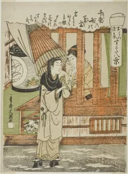 The Evening Snow of a Thousand Bundles of Love-Letters, the Lovers Ohatsu and Tokubei, from the Series 