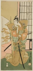 The Actor Matsumoto Koshiro III as Akita Jonosuke in the Play Kawaranu Hanasakae Hachi no Ki, Performed at the Nakamura Theater in the Eleventh Month, 1769