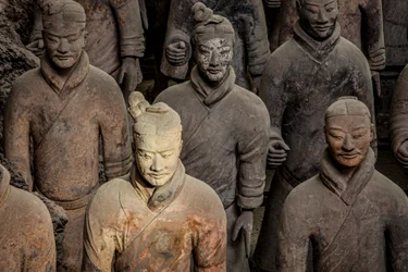 Scenes of the various warriors in the Pit 1 area at the Terra Cotta Warrior Museum
