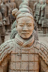 Scenes of the various warriors in the Pit 1 area at the Terra Cotta Warrior Museum