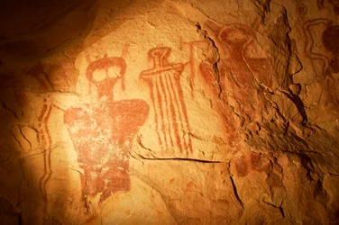 Rock art image around Thompson Canyon. The panels are Barrier Canyon style, 2005