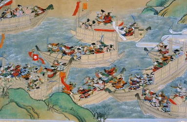 Scroll of Dannoura Battle where the Heike Clan fights the Genji clan