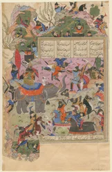 The Battle of Iskandar with the Zanj From a Manuscript of the Khamsa of Nizami