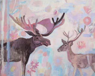 Dreamy Moose and Deer
