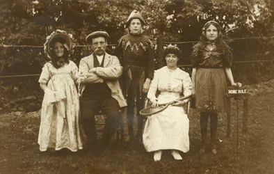Family wearing fancy dress