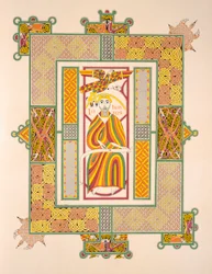 Saint John the Evangelist, from a facsimile copy of the Gospels of Mac Regol, published by Day & Son