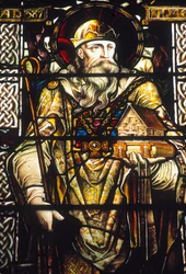 Stained Glass Window Depicting St. Patrick