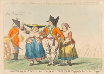 Preparing for Action or an English Man of War Engaging Two Dutch Doggers