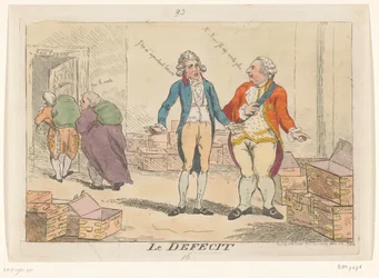 Caricature on the French financial crisis, 1788. Le Deficit (title on object)