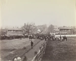 Procession of Troops and Civilians on Way to Dedication of Soldiers
