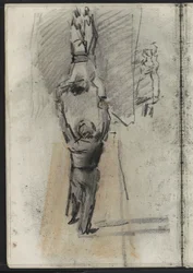 Two Acrobats, Possibly on Stage